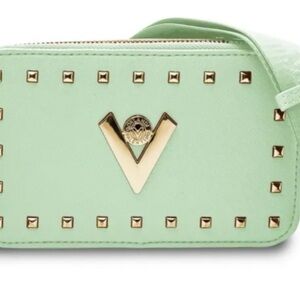 Valentino Orlandi Camera  Light Green Crossbody with Gold Accents